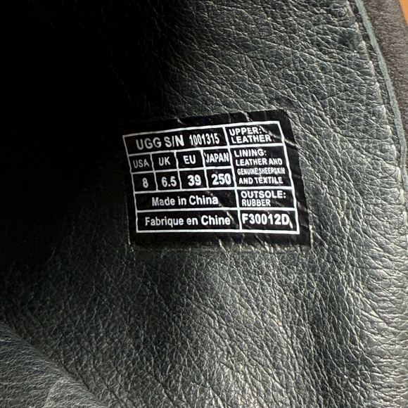 UGG Black Leather Clogs with Wooden Heel - Picture 12 of 12